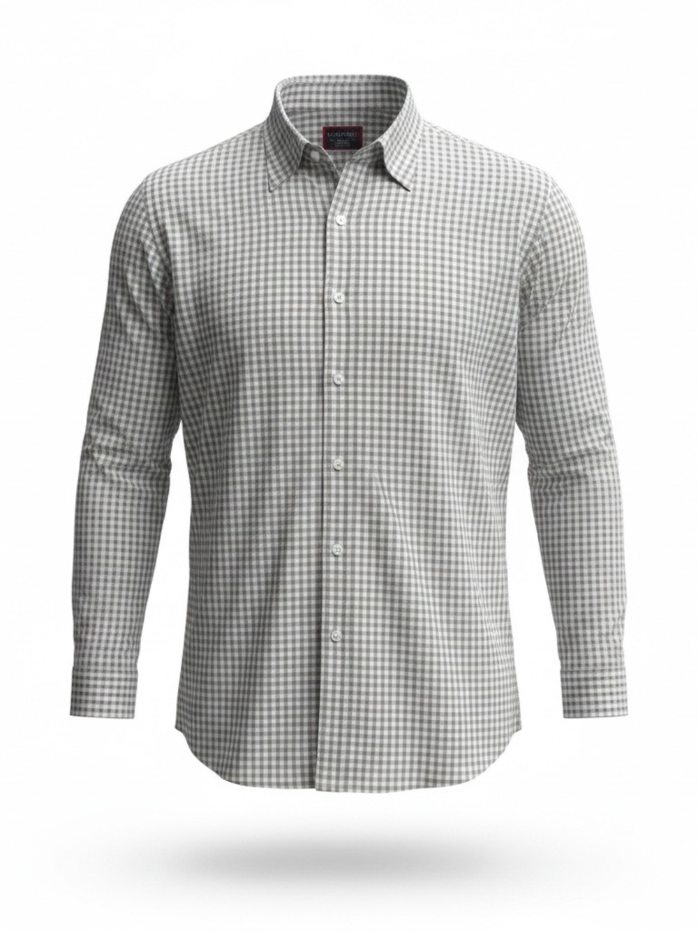 UNTUCKit Grey & Violet Gingham Long-Sleeve Button-Down Shirt Size XL 100% cotton
